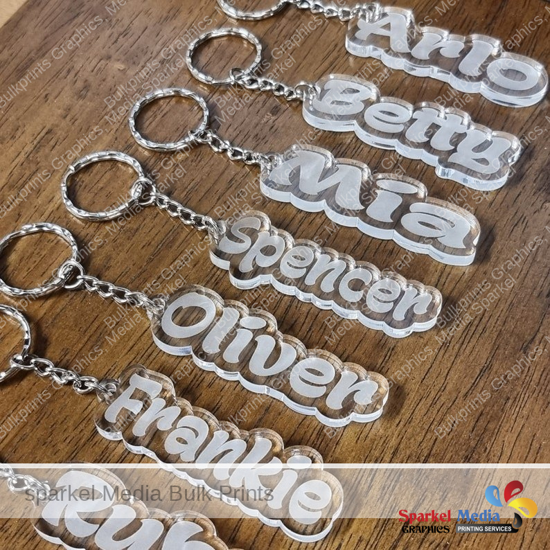 Home 41 PERSONALISED Frozen KEYRING KEYCHAIN Gift Any Names, Logo